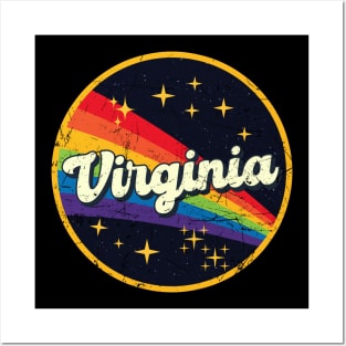 Virginia // Rainbow In Space Vintage Grunge-Style Posters and Art